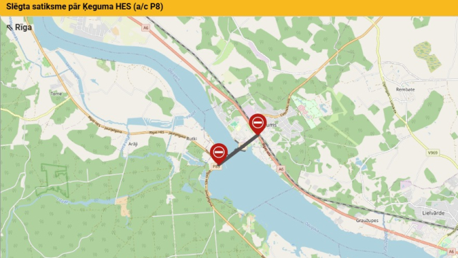 9. decembrī uz laiku tiks slēgts Ķeguma HES