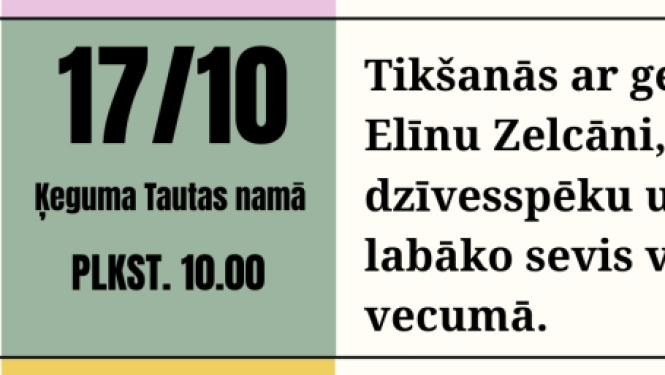 Pasākumu cikls Ķeguma apkaimes senioriem NOTICI SEV!
