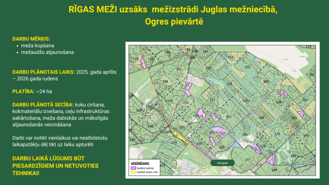 RĪGAS MEŽI uzsāks  mežizstrādi Juglas mežniecībā, Ogres pievārtē