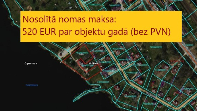 Noslēgusies nomas tiesību izsole īpašumam Lāčplēša ielā 14A Ķegumā. Nosolītā nomas maksa 520 eur par objektu gadā bez pievienotās vērtības nodokļa