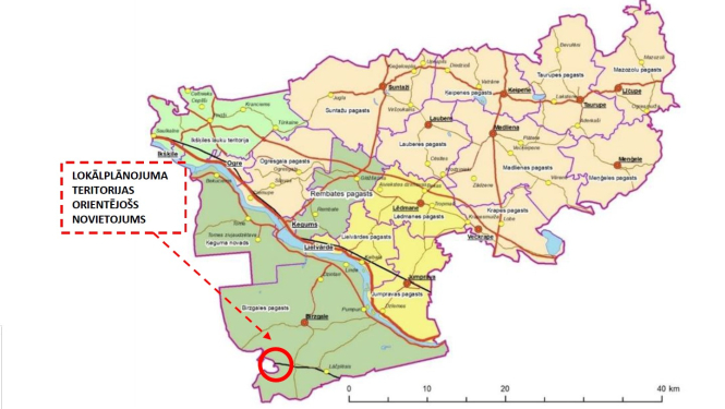 Vēja parka novietojums novadā