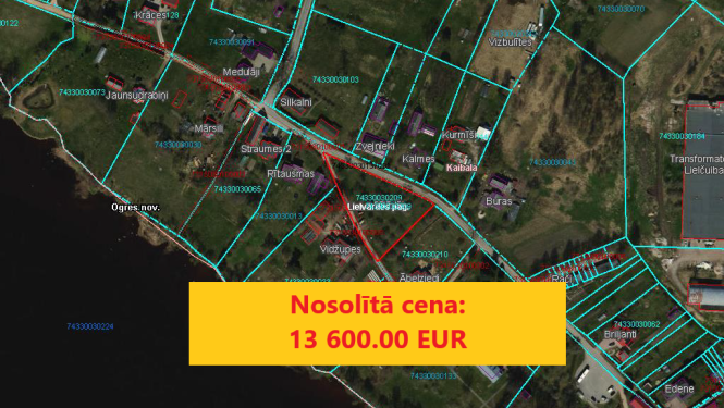 Izsoles rezultāts: īpašums "Pīlādži" Kaibalā nosolīts par 13 600 eiro