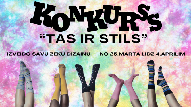 Zeķu dizaina konkurss jauniešiem no 25. marta līdz 4. aprīlim