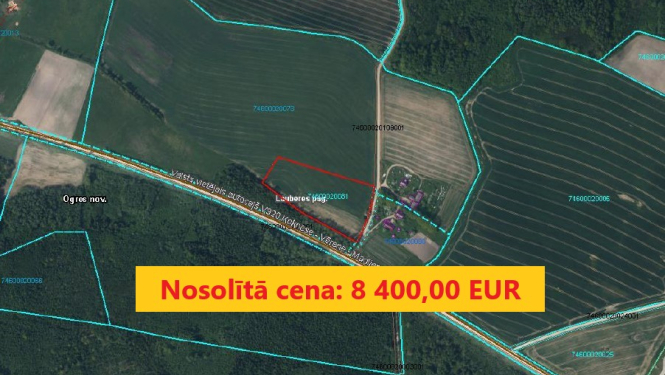 Izsoles rezultāts: īpašuma "Zvaigznes" Lauberē nosolītā cena ir 8 400 eiro