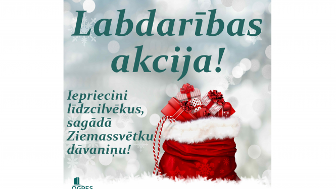 Labdarības akcijas vizuālis (dāvanu maiss)