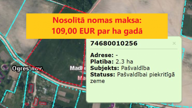 Zemes vienība ar kadastra apzīmējumu 7468 001 0256, Madlienas pagastā