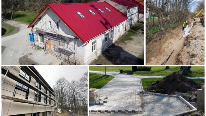 Būvniecības darbi Ogres novadā kolāža 20.04.2023.