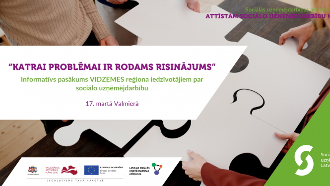 Vidzemes iedzīvotājus aicina uz sociālās uzņēmējdarbības pasākumu Valmierā