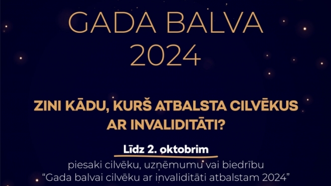 Gada balva cilvēku ar invaliditāti atbalstam 2024