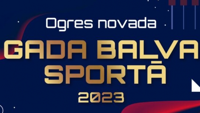 Ogres novada Gada balvu sportā 2023 plakāts