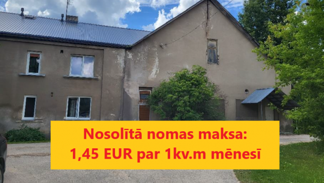 Rezultāts izsole īpašuma nomas maksai īpažumam Gundegas Suntažu pagastā. Nosolītā nomas maksa 1,45 eiro par kvadrātmetru mēnesī