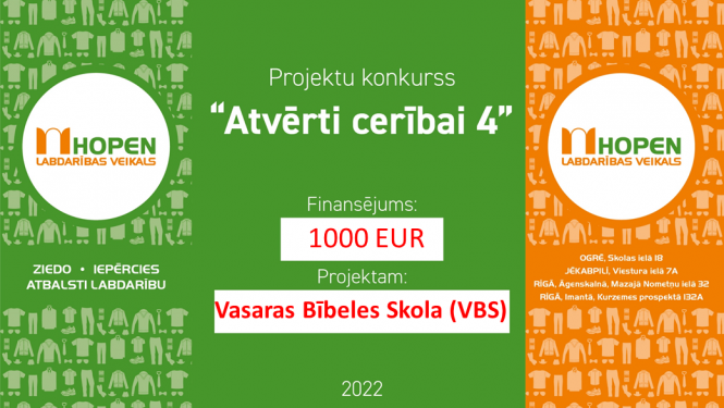 HOPEN Uzvarētājprojetka čeks