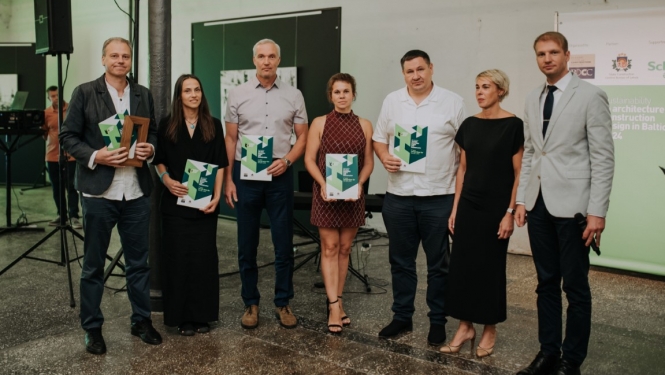 Ogres novada pašvaldības vadība "Ilgtspējība arhitektūrā, būvniecībā, dizainā Baltijā 2024" apbalvošanas ceremonijā 05.09.2024.