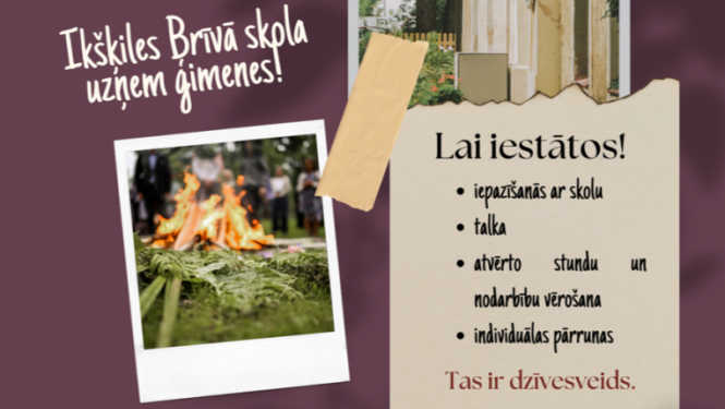Ikšķiles Brīvajā skolā 31. martā notiks Atvērto durvju diena