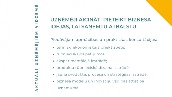 Vidzemnieki aicināti pieteikt biznesa idejas, lai saņemtu atbalstu