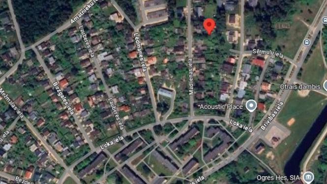 Nekustamā īpašuma Madlienas iela 16, Ogre, Ogres novads, kadastra numurs 7401 004 0691, atsavināšanas izsole. Karte