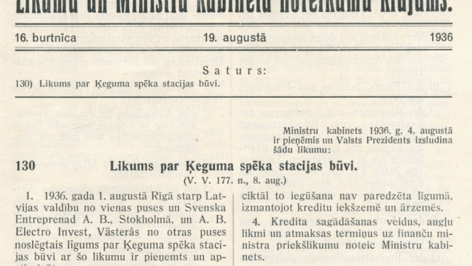 Attēls no avīzes - MK noteikumi par Ķeguma HES būvniecību