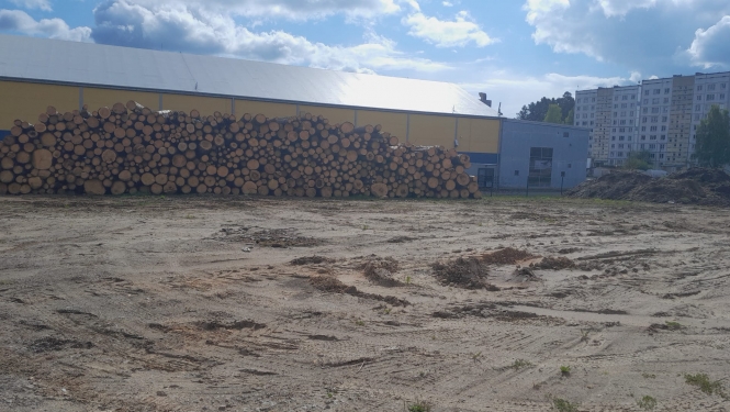 Izzāģētie kokmateriāli kompleksā “Zilie kalni”