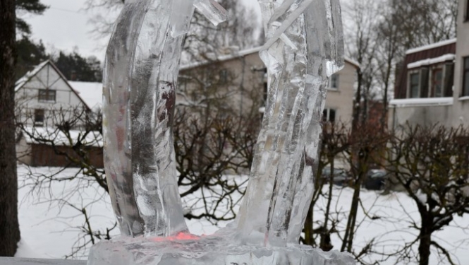 14. Ledus skulptūru festivāla mākslas darbi Ogrē