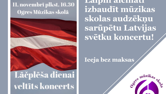 Ogres Mūzikas skola aicina uz koncertiem svētku nedēļā
