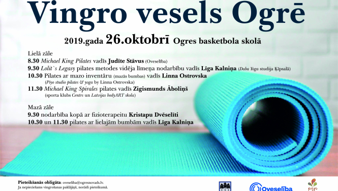 Pasākumā "Vingro vesels Ogrē" iespēje iepazīt vingrošanas sistēmu pilates