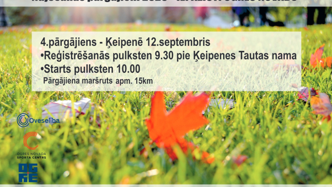 12.septembrī Ķeipenē nūjošanas pārgājiens un veselīgu maltīšu meistarklase