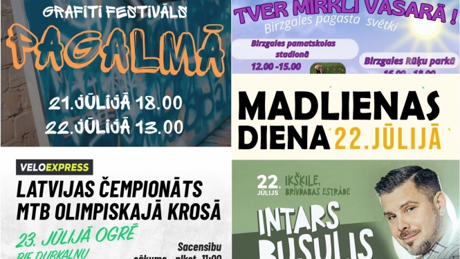 Pasākumi nedēļas nogalē kolāža  07.2023.