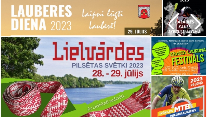 Pasākumu plakāti kolāža 07.2023.
