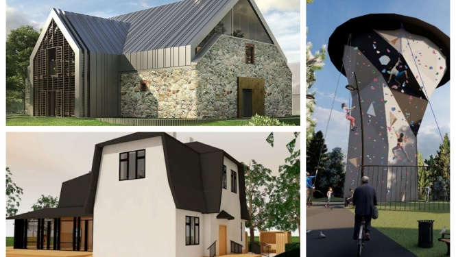 Taurupes muižas klēts, klinšu kāpšanas siena, Jauniešu māja