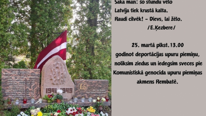 Komunistiskā genocīda upuru piemiņas pasākums Rembatē 25.03.2024
