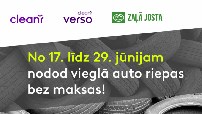 Afiša - aicinājums nodot nolietotās autoriepas