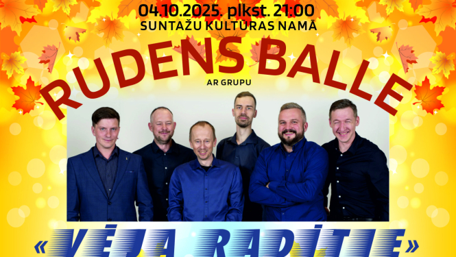 Rudens balle ar grupu Vēja radītie Suntažos. Attēla grupas foto.