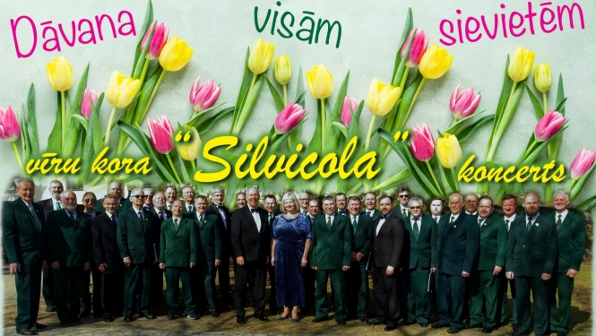 Vīru kora SILVICOLA koncerts Madlienā plakāts 09.03.2024