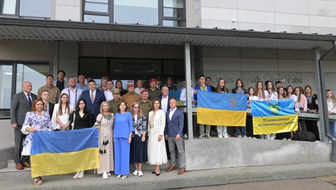 Ukrainas delegācija pieņemšanā pie Ogres novada domes vadības