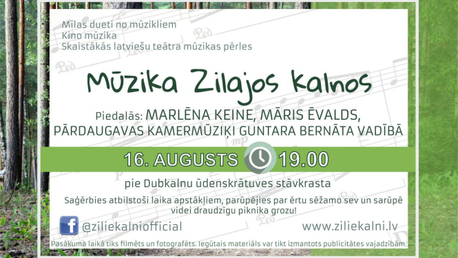 16. augustā Zilajos kalnos varēs baudīt teātra un kino mūziku