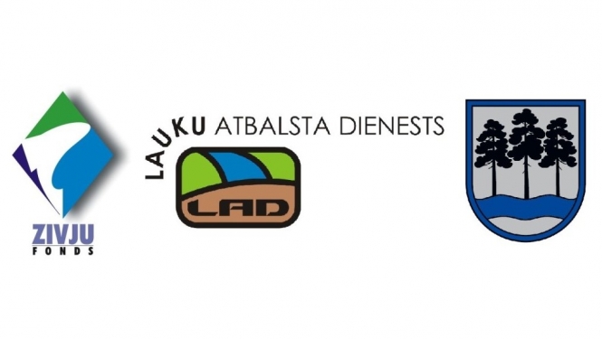 Zivju fonda un Lauku atbalsta dienesta logo un Ogres novada ģerbonis