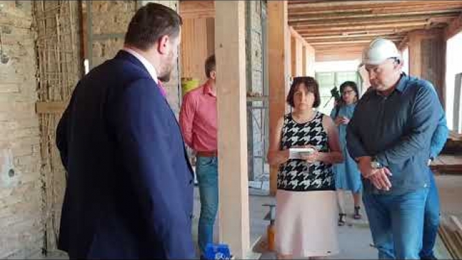 Pašvaldības vadība apseko būvobjektus Ogrē