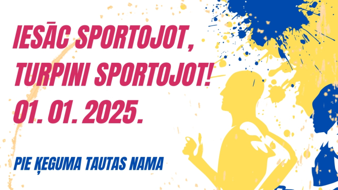 1.janvārī pie Ķeguma tautas nama pasākums Iesāc sportojot, turpini sportojot! Reģistrācija no pl.11.30. Skrējiens no pl.12.00-15.00.