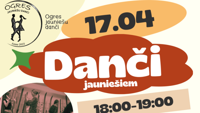 GRIBI iemācīties kaut ko jaunu un noderīgu?! Nāc un iemācies kaut ko jaunu! Iemācies dančus! Pievienojies jauniešiem no Ogres novada danču meistarklasē 17. aprīlī plkst. 18:00! Nekautrējies! Nāc!