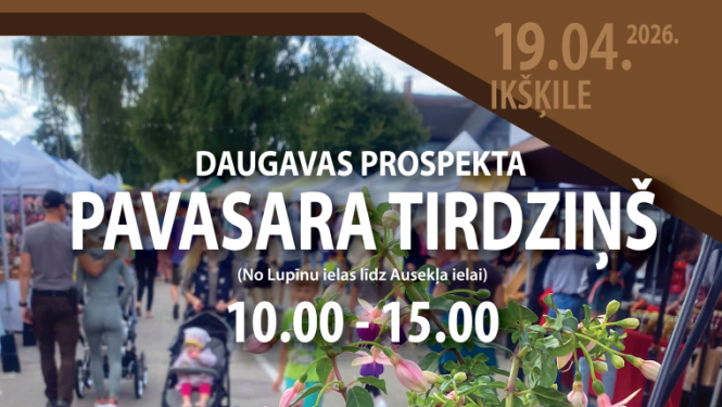 DAUGAVAS PROSPEKTA 🌺PAVASARA TIRDZIŅŠ🌺 19.04. | 10.00-15.00 • AMATNIEKU DARINĀJUMI UN MĀJRAŽOTĀJU LABUMI • STĀDU TIRGOTĀJI • VAIRĀK KĀ 100 TIRGOTĀJI • UZBEKU PLOVS UN ZUPA UZ UGUNSKURA • SALDĒJUMA NAMIŅŠ / NORISES VIETA: IKŠĶILĒ, Daugavas prospektā 63 (no Lupīnu ielas līdz Ausekļa ielai) Kontakti saziņai :28349447