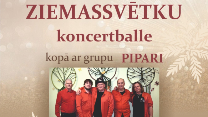 Afiša ar grupu "Pipari" koncertballei Tomē 20. decembrī