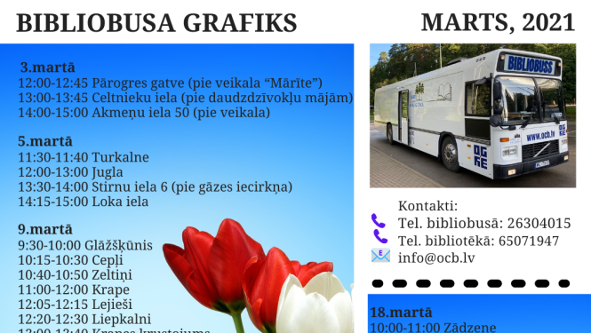 Bibliobusa grafiks martā