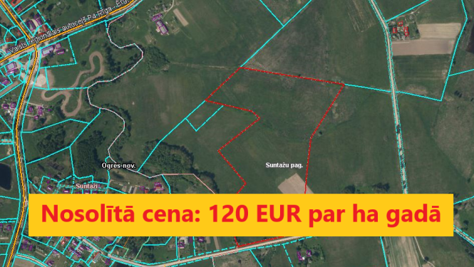 Nekustamā īpašuma “Pie Liepkalniem”, Suntažu pagastā, Ogres novadā nomas tiesību izsole