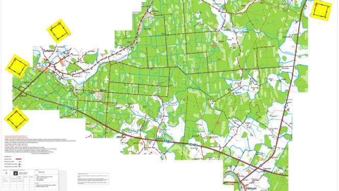 Uz remontdarbu laiku tiek slēgta satiksme pār Lēvenstrautu Suntažu pagastā. Attēlā apbraucamā shēma