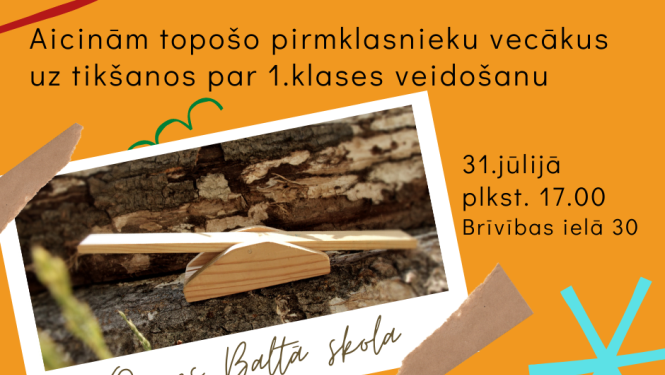 Ogres Baltā skola aicina uz tikšanos pirmklasnieku vecākus