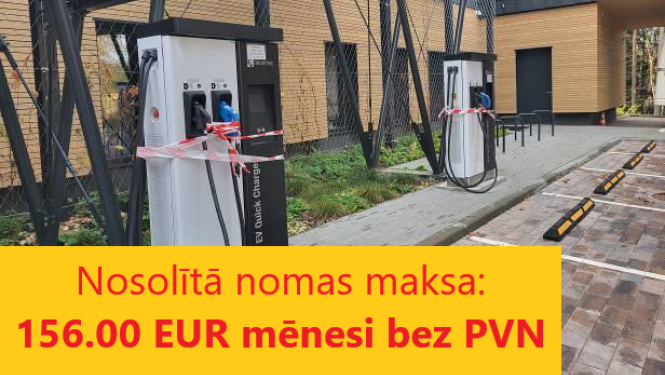 Nomas tiesību izsoles rezultāts - nosolītā nomas maksa elektroauto uzlādes vietai Brīvības ielā 35 ir 156 eiro mēnesī bez PVN