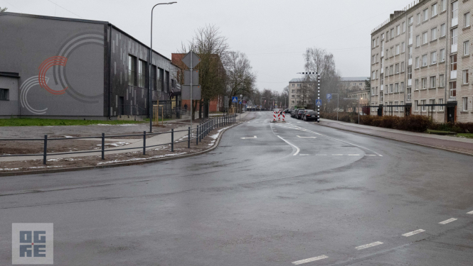 Pārbūvētais brīvības ielas posms Ogrē