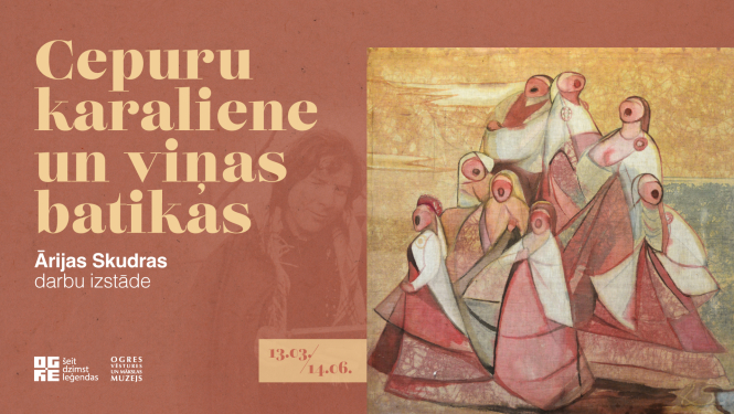 Ārijas Skudras izstāde Ogres Vēstures un mākslas muzejā "Cepuru karaliene un viņas batikas" apskatāma no 13. marta līdz 14. jūnijam