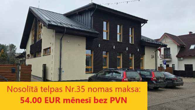 Nomas tiesību izsoles rezultāti - nosolītā telpu nomas maksa Daugavas prospektā 34, telpa 35, Ikšķilē, 54,00 eiro mēnesī bez PVN.
