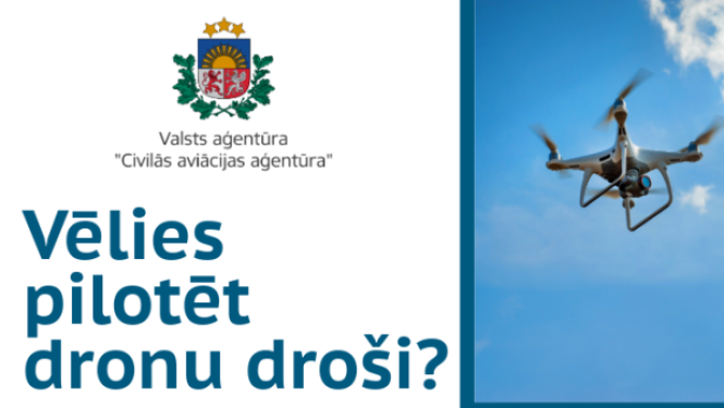 Seminārs par dronu pilotēšanu Ogrē. Attēla droni